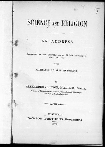 Cover of Science and religion