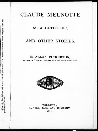 Cover of Claude Melnotte as a detective