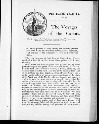 Cover of The voyages of the Cabots