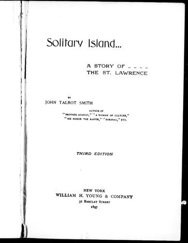 Cover of Solitary island, a story of the St. Lawrence