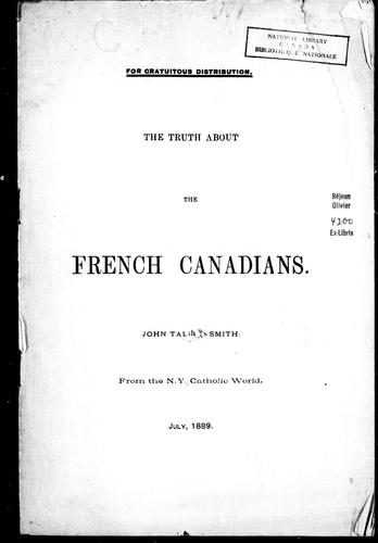 Cover of The truth about the French Canadians