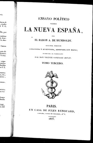 Cover of Ensayo político sobre la Nueva Espan︢︣a