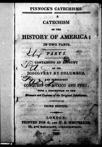Cover of A catechism of the history of America