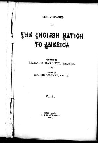 Cover of The voyages of the English nation to America