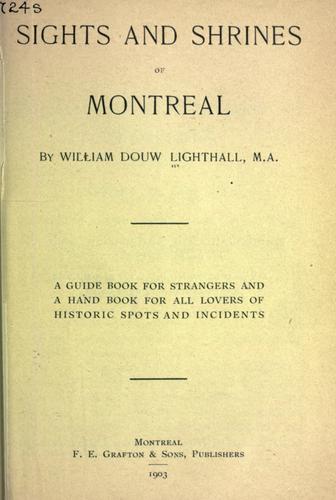 Cover of Sights and shrines of Montreal