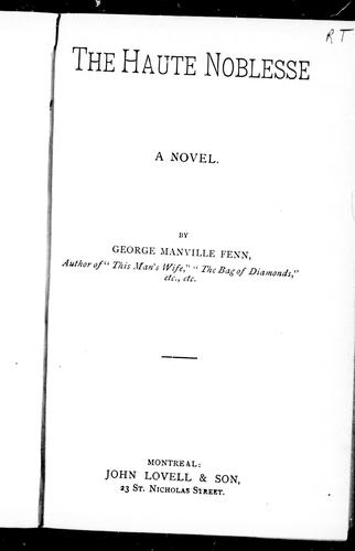 Cover of The haute noblesse