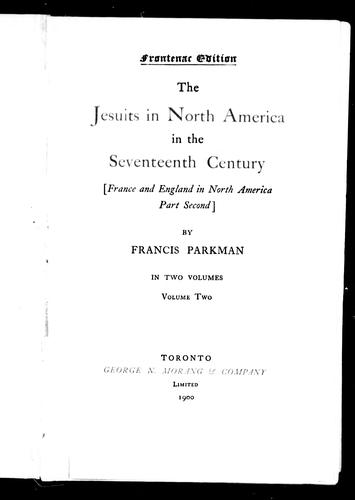 Cover of The Jesuits in North America in the seventeenth century