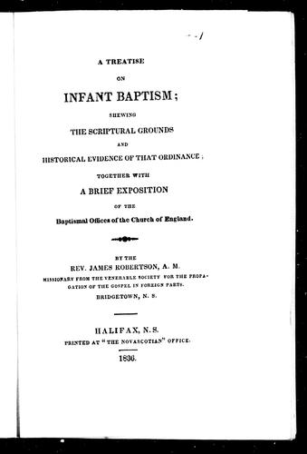 Cover of A treatise on infant baptism