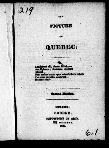 Cover of The picture of Quebec