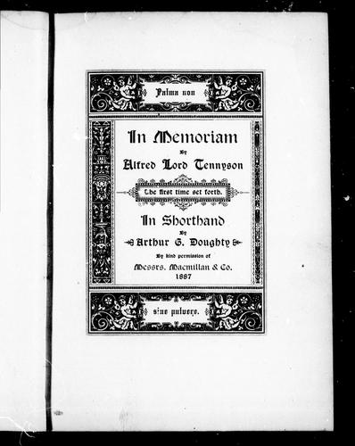 Cover of In memoriam