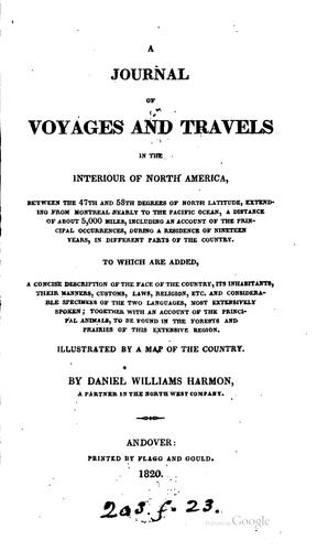 Cover of A journal of voyages and travels in the interiour of North America