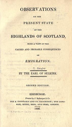 Cover of Observations on the present state of the Highlands of Scotland