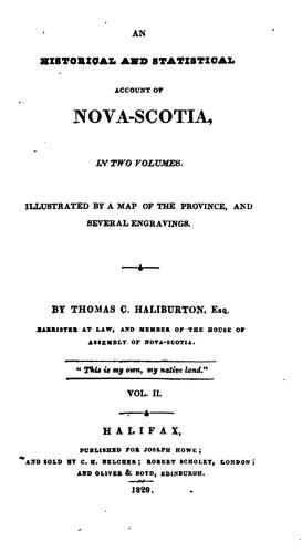 Cover of An historical and statistical account of Nova-Scotia