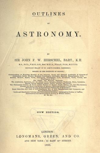 Cover of Outlines of astronomy