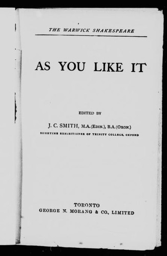 Cover of As you like it
