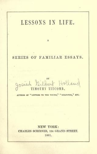 Cover of Lessons in life