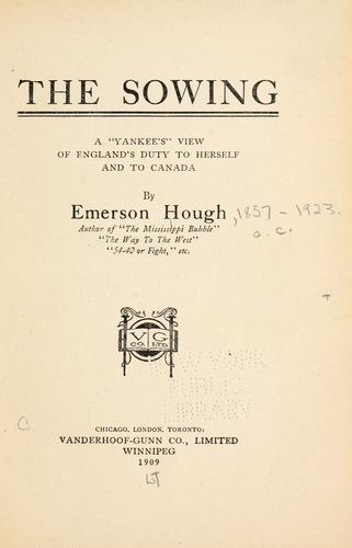 Cover of The sowing