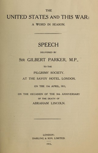 Cover of The United States and this war