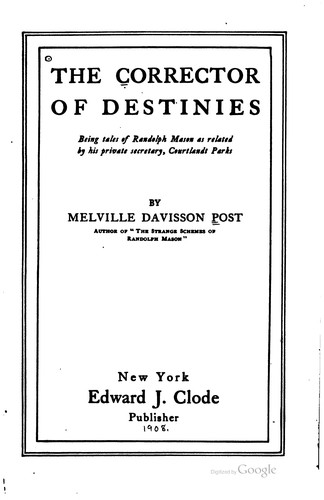 Cover of The corrector of destinies