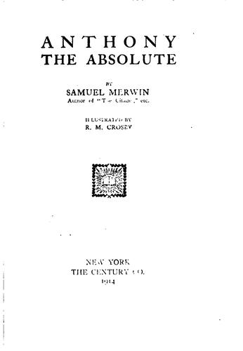Cover of Anthony the absolute
