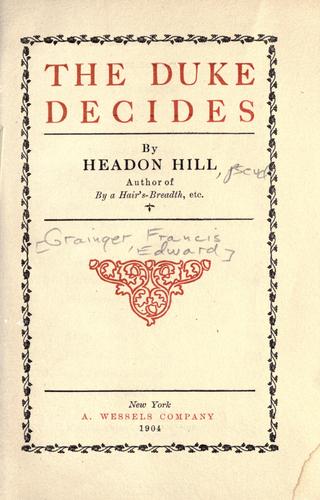 Cover of The Duke decides