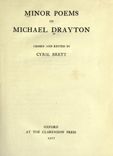Cover of Minor poems of Michael Drayton