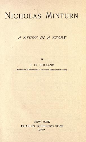 Cover of Nicholas Minturn