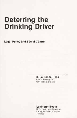 Cover of Deterring the drinking driver