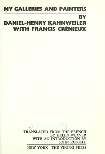 Cover of Mes galeries et mes peintres