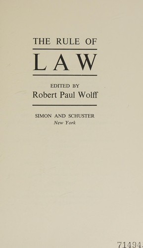 Cover of The rule of law