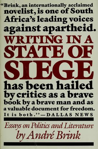 Cover of Writing in a state of seige