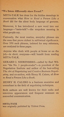 Cover of META-TALK Guide to Hidden Meanings in Conversation