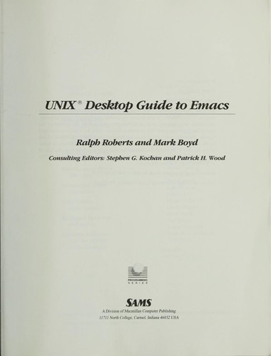 Cover of UNIX desktop guide to Emacs