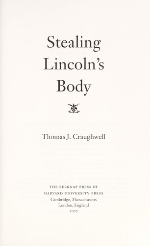 Cover of Stealing Lincoln's body