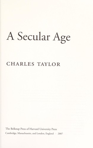 Cover of A Secular Age