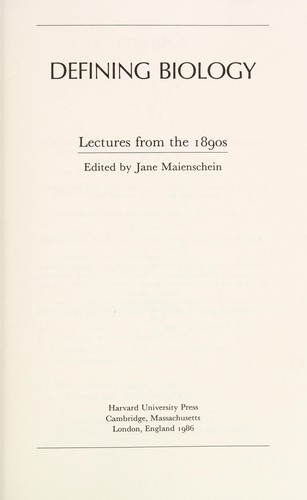 Cover of Defining biology