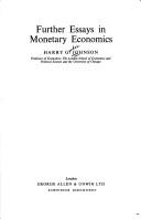 Cover of Further essays in monetary economics