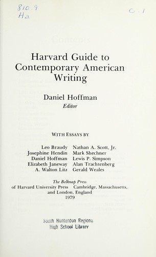 Cover of Harvard guide to contemporary American writing