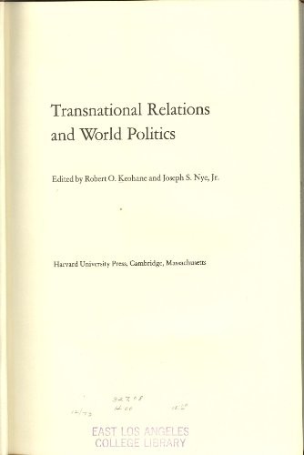Cover of Transnational relations and world politics