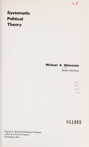 Cover of Systematic political theory