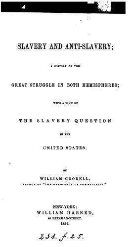 Cover of Slavery and anti-slavery