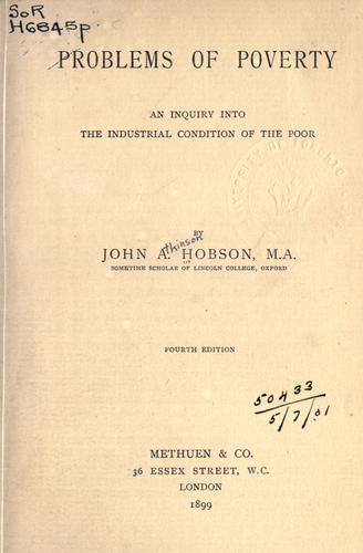 Cover of Problems of poverty
