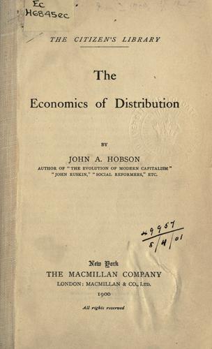 Cover of The economics of distribution