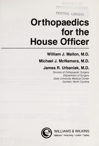 Cover of Orthopaedics for the house officer