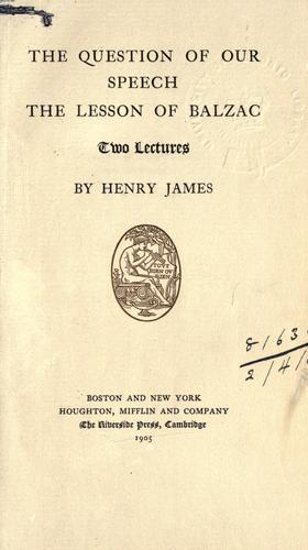 Cover of The Question of Our Speech