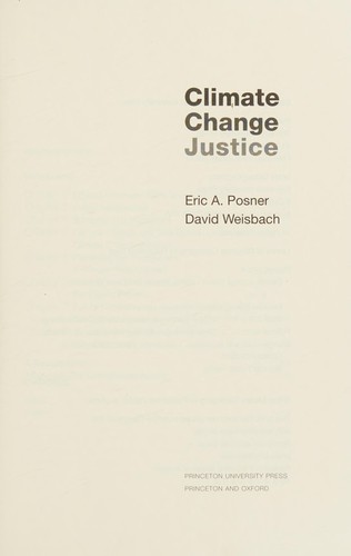 Cover of Climate change justice