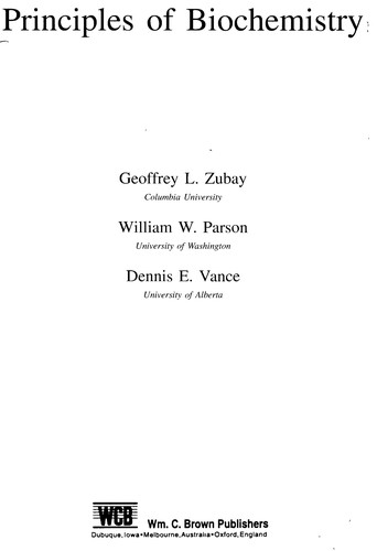 Cover of Principles of biochemistry