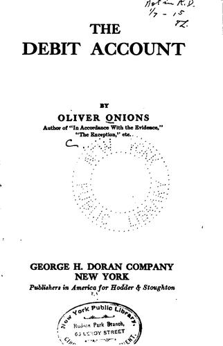 Cover of The debit account