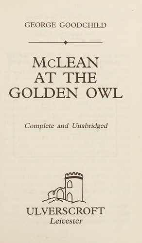Cover of McLean at the Golden Owl