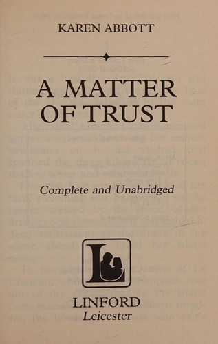 Cover of A Matter of Trust